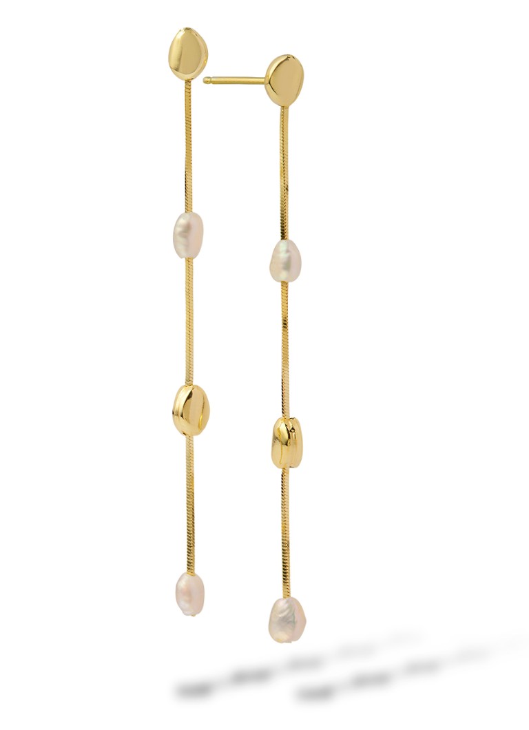 Casa Jewelry Dames Pearly Pebbles oorstekers verguld in de kleur Goud