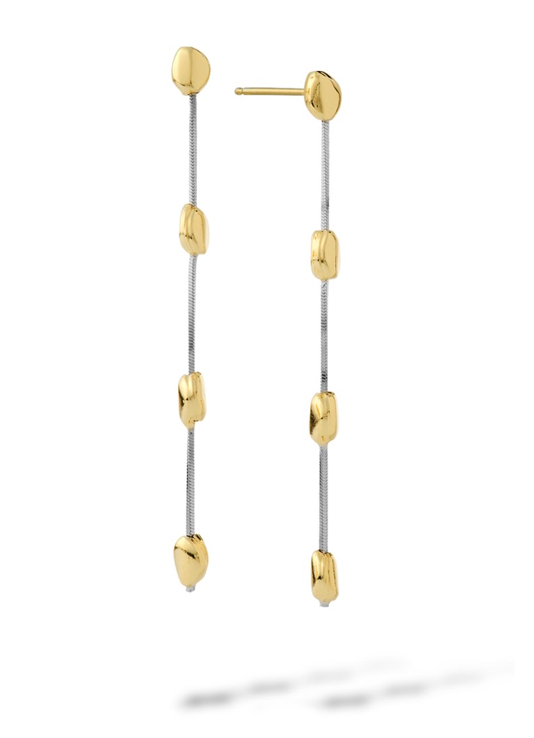 Casa Jewelry Dames Pebbles S Bicolor oorstekers verguld in de kleur Goud