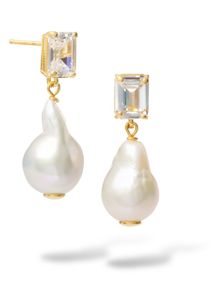 Casa Jewelry Dames Tina oorstekers verguld in de kleur Goud