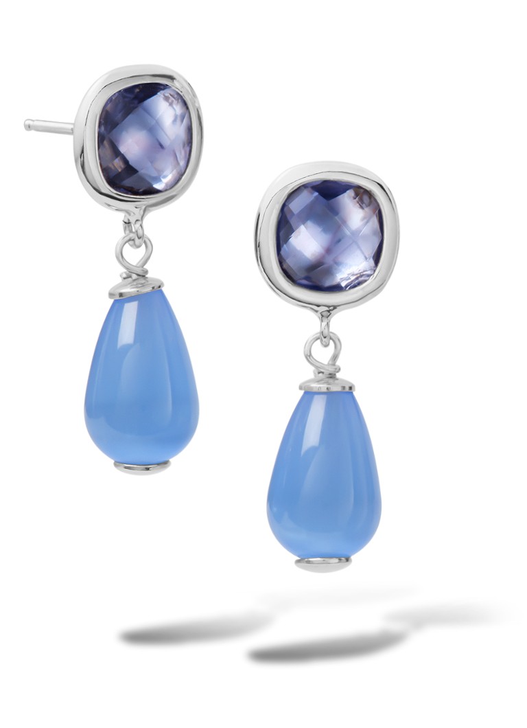 Casa Jewelry Dames Grace Drop oorstekers van zilver in de kleur Zilver