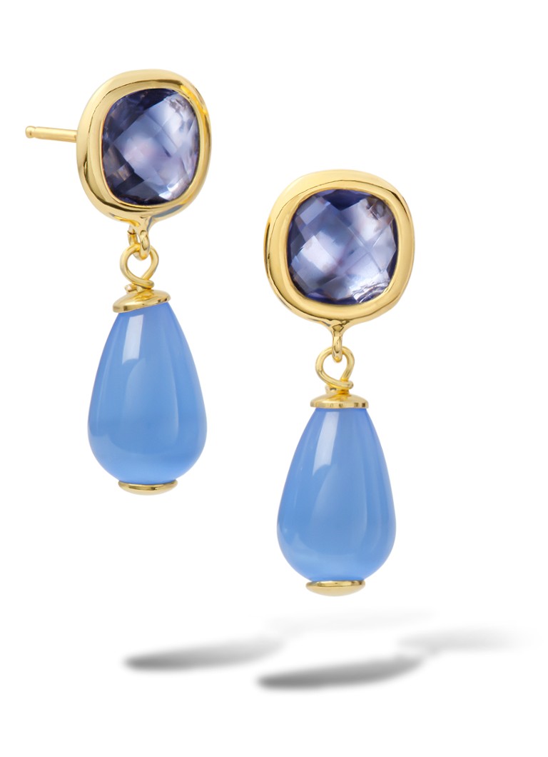 Casa Jewelry Dames Grace Drop oorstekers verguld in de kleur Goud