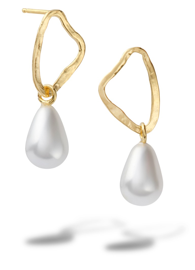 Casa Jewelry Dames Bob oorhangers verguld in de kleur Goud