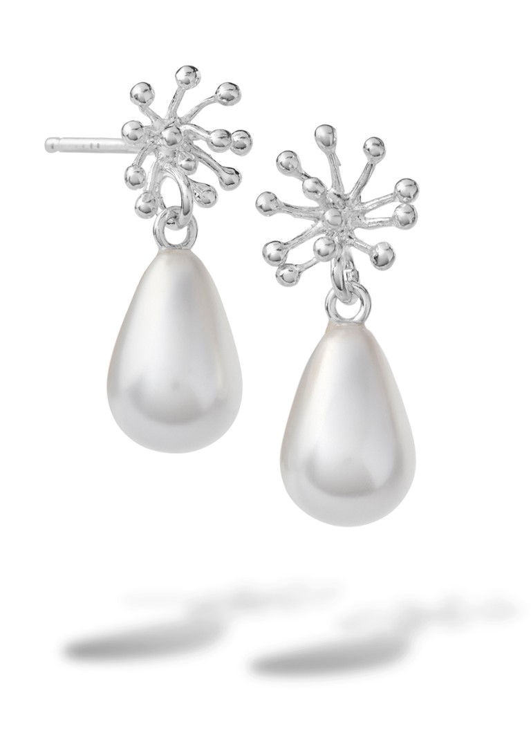 Casa Jewelry Dames Porcu Drop oorstekers van zilver in de kleur Zilver