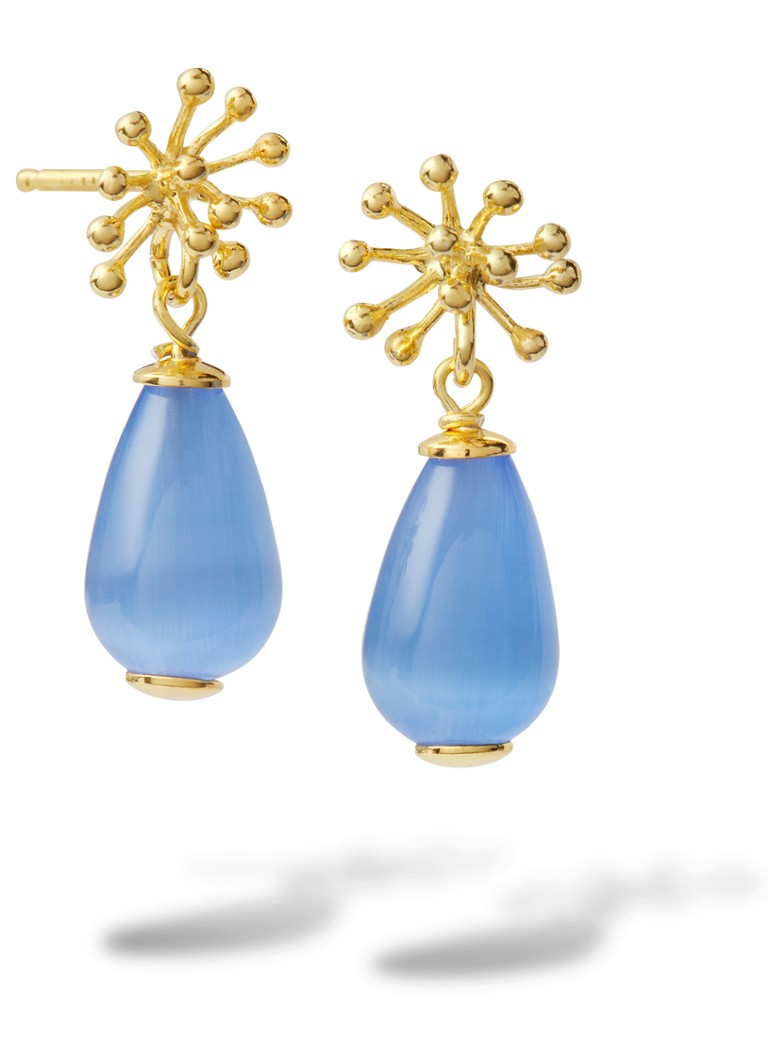 Casa Jewelry Dames Porcu Drop oorstekers verguld in de kleur Goud