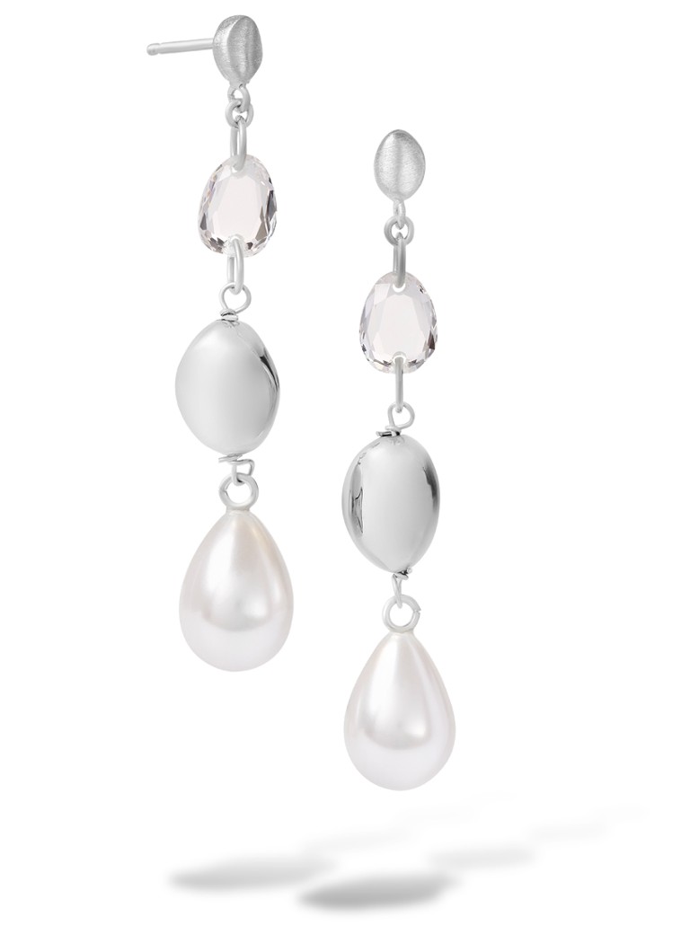 Casa Jewelry Dames Nouveau oorstekers van zilver in de kleur Zilver