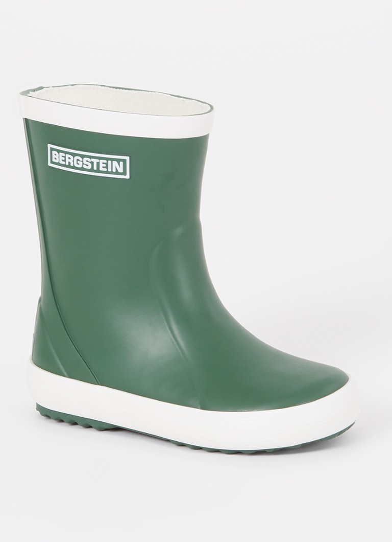 Bergstein Meisjes Classic regenlaars met logo in de kleur Legergroen, maat: 23