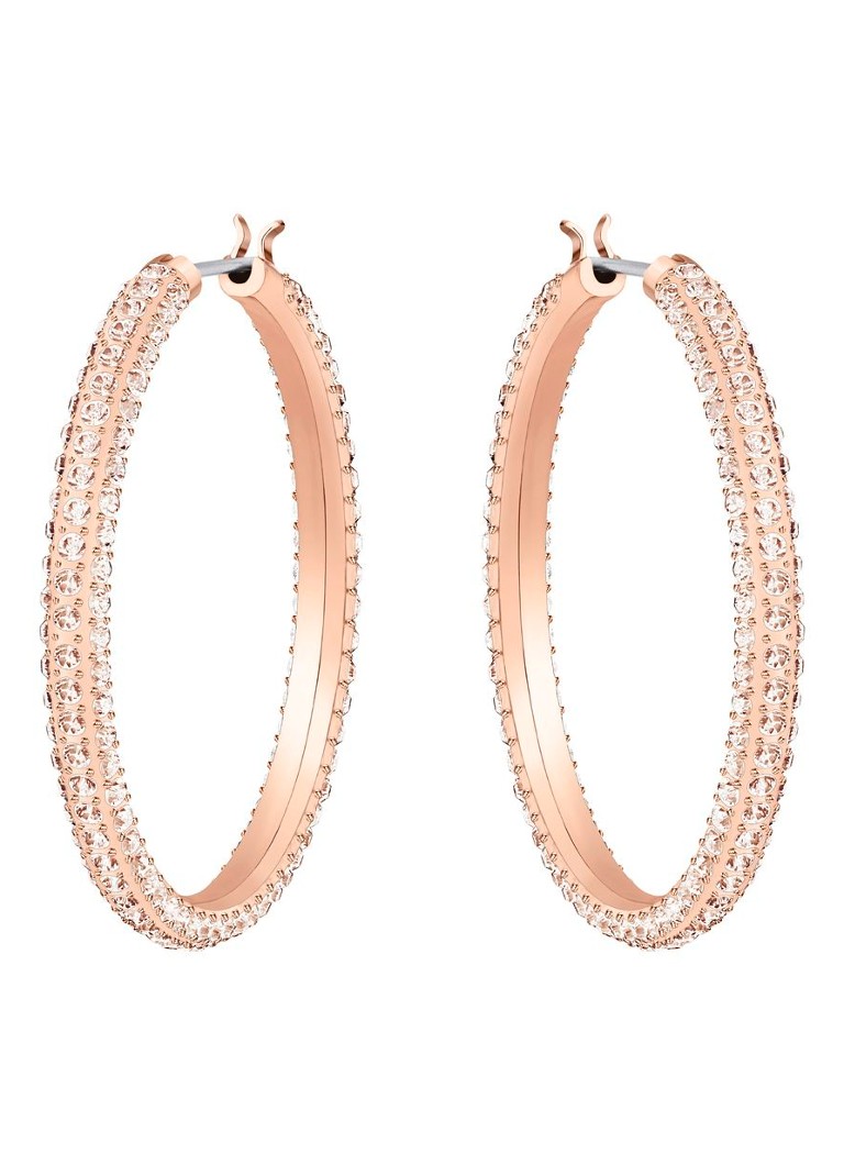 Swarovski Dames Stone oorringen met kristal in de kleur Roségoud