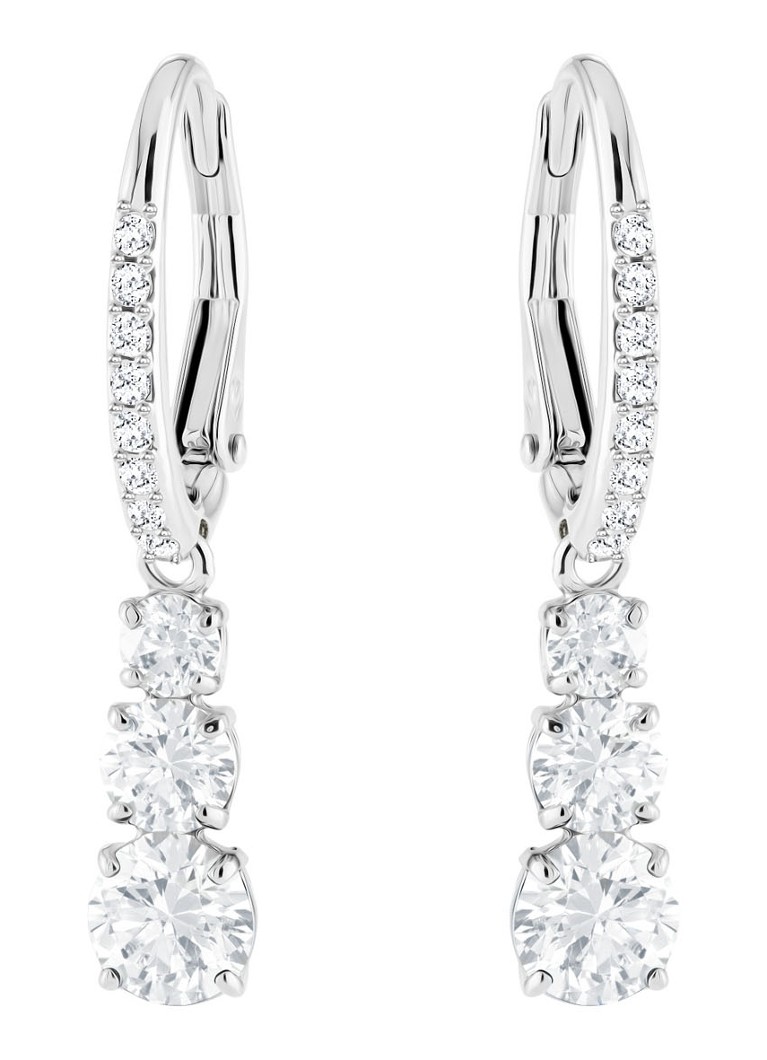 Swarovski Dames Attract Trilogy oorringen met kristal in de kleur Zilver