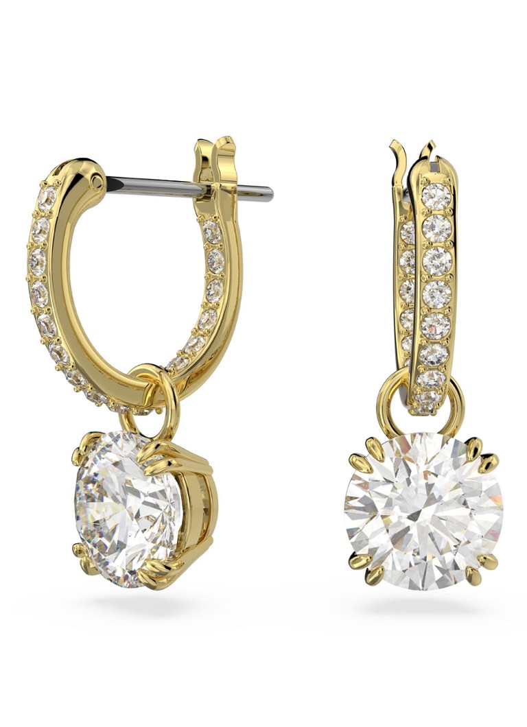 Swarovski Dames Constella oorringen met kristal in de kleur Goud