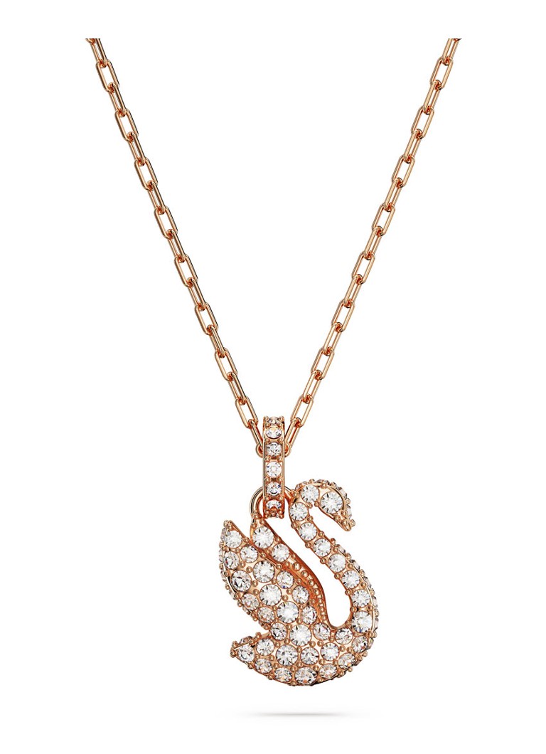 Swarovski Dames Iconic Swan ketting met kristal in de kleur Roségoud