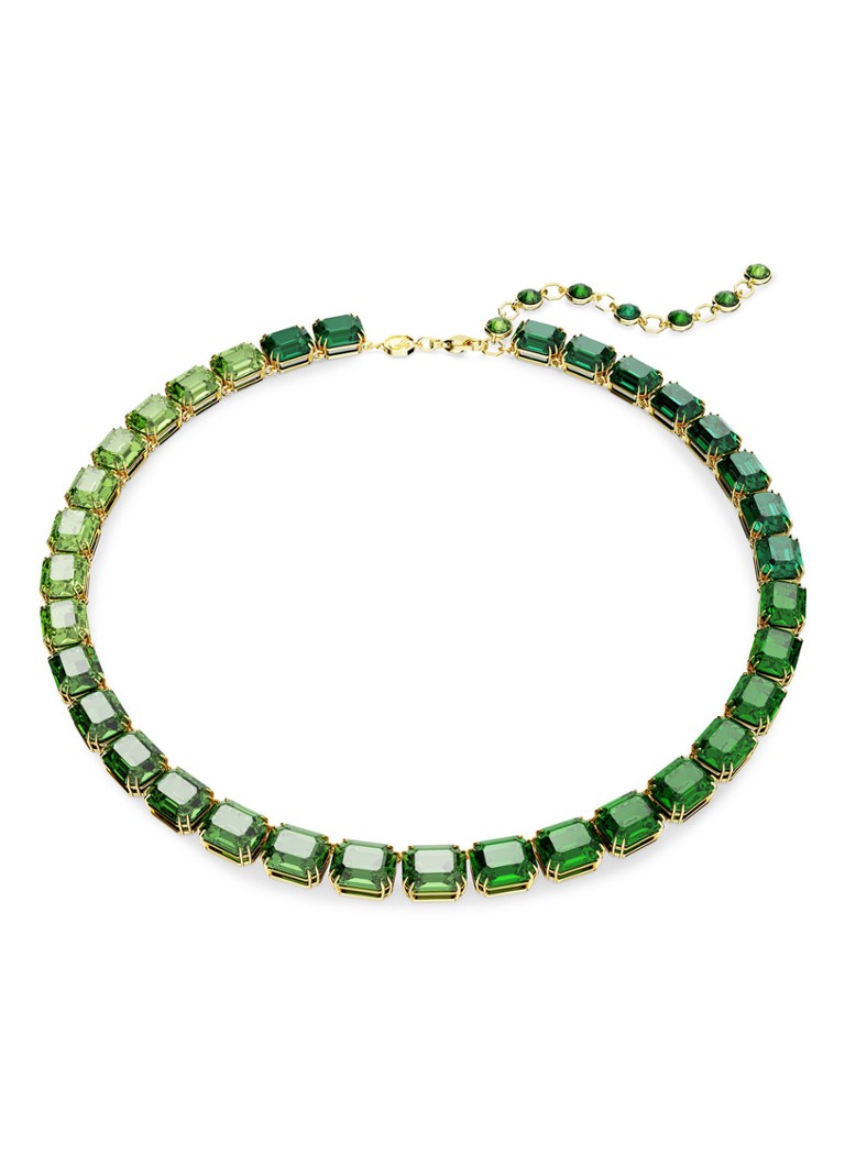 Swarovski Dames Millenia statementketting verguld in de kleur Groen