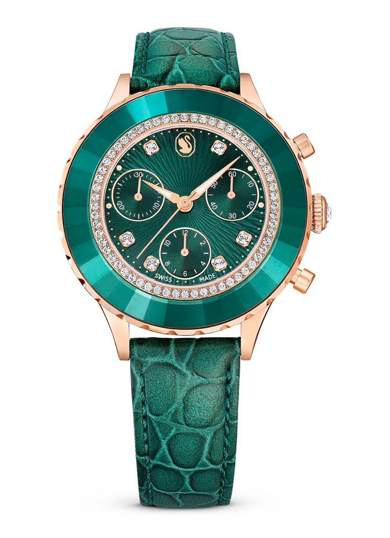 Swarovski Dames Octea Chrono horloge 5672931 in de kleur Groen