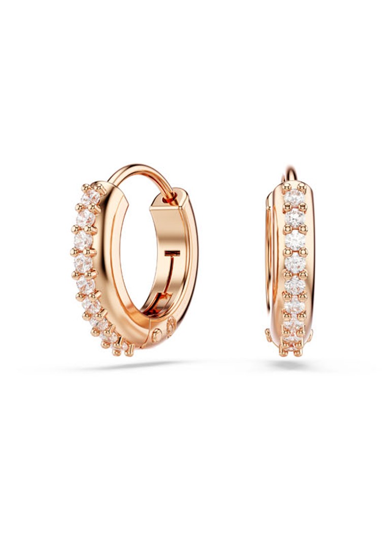 Swarovski Dames Matrix oorringen met zirkonia in de kleur Roségoud