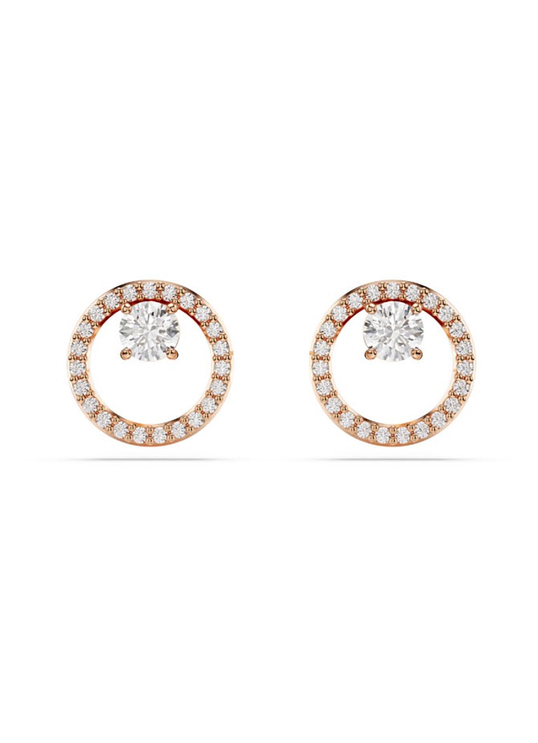 Swarovski Dames Constella oorknopjes met zirkonia in de kleur Roségoud