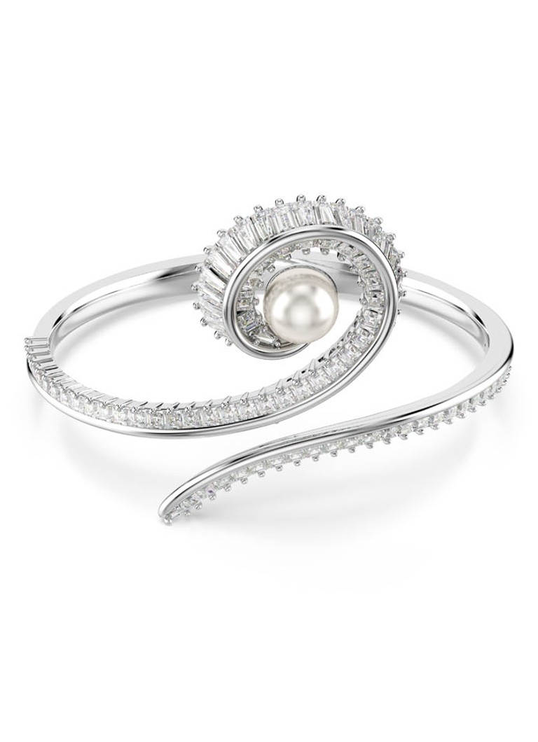 Swarovski Dames SS25 Capsule bangle met kristal L in de kleur Zilver