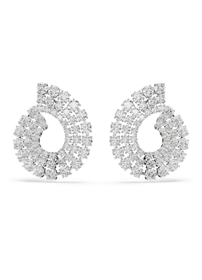 Swarovski Dames Matrix oorstekers met kristal in de kleur Zilver