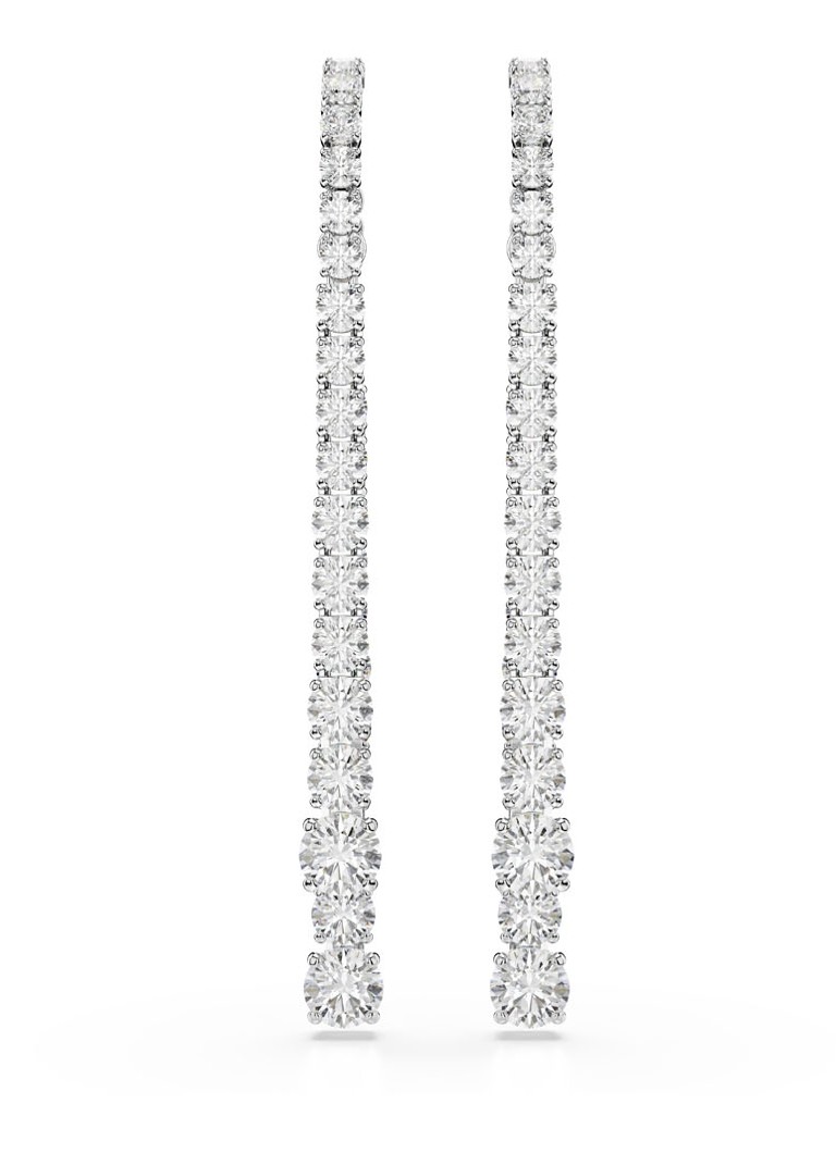 Swarovski Dames Matrix oorstekers met kristal in de kleur Zilver
