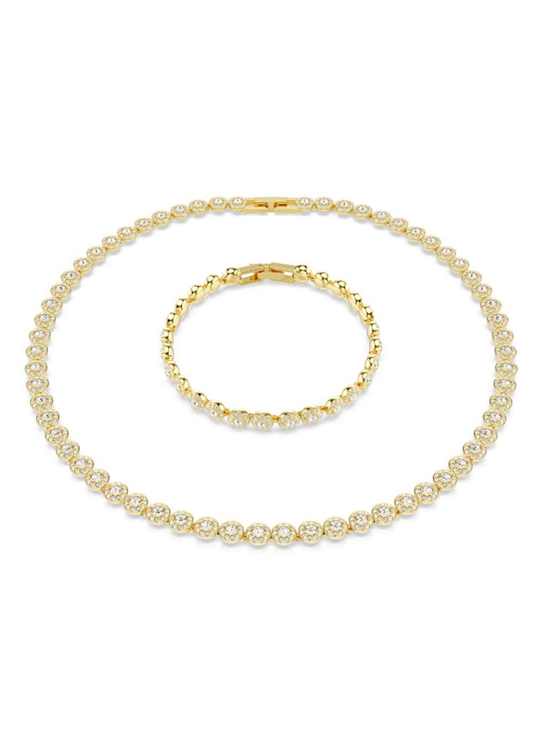 Swarovski Dames Una set van ketting en armband verguld in de kleur Goud