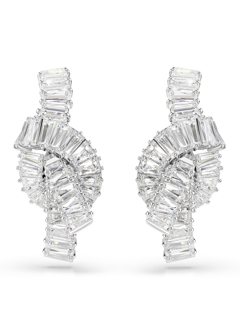 Swarovski Dames Matrix oorstekers met zirkonia in de kleur Zilver