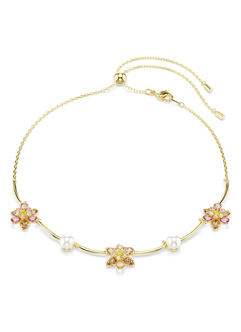 Swarovski Dames Idyllia ketting met imitatieparel in de kleur Goud