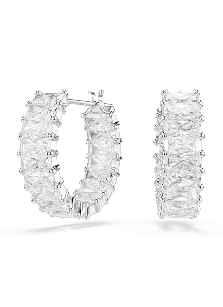 Swarovski Dames Matrix oorringen met zirkonia in de kleur Zilver