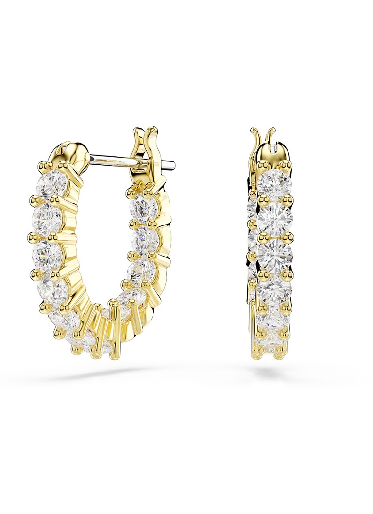 Swarovski Dames Matrix oorringen met zirkonia in de kleur Goud