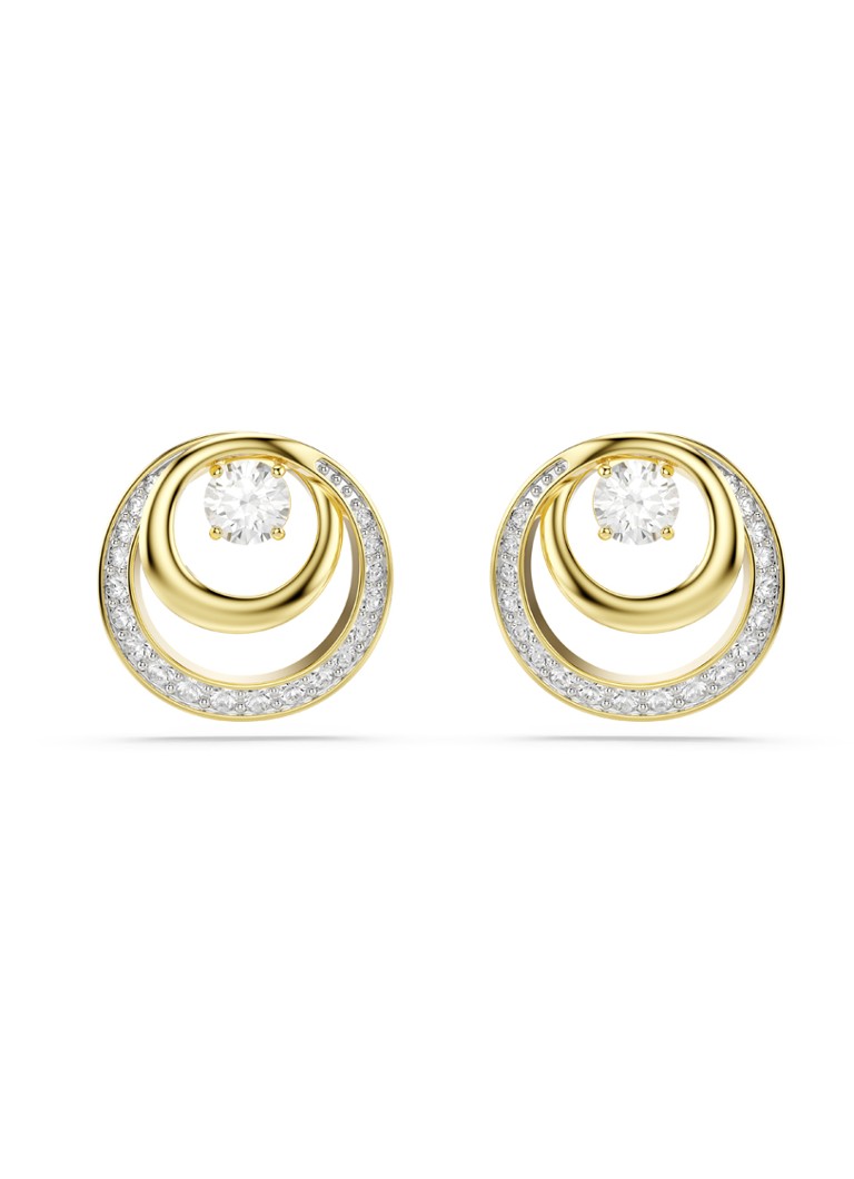 Swarovski Dames Hyperbola oorstekers met kristal in de kleur Goud
