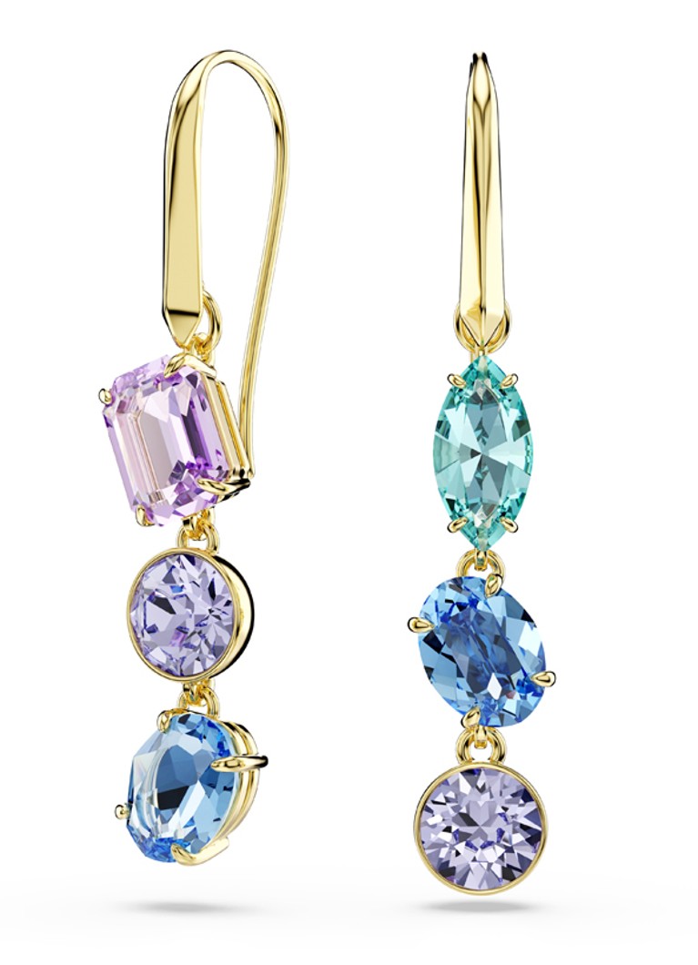 Swarovski Dames Gema oorhangers verguld in de kleur Goud