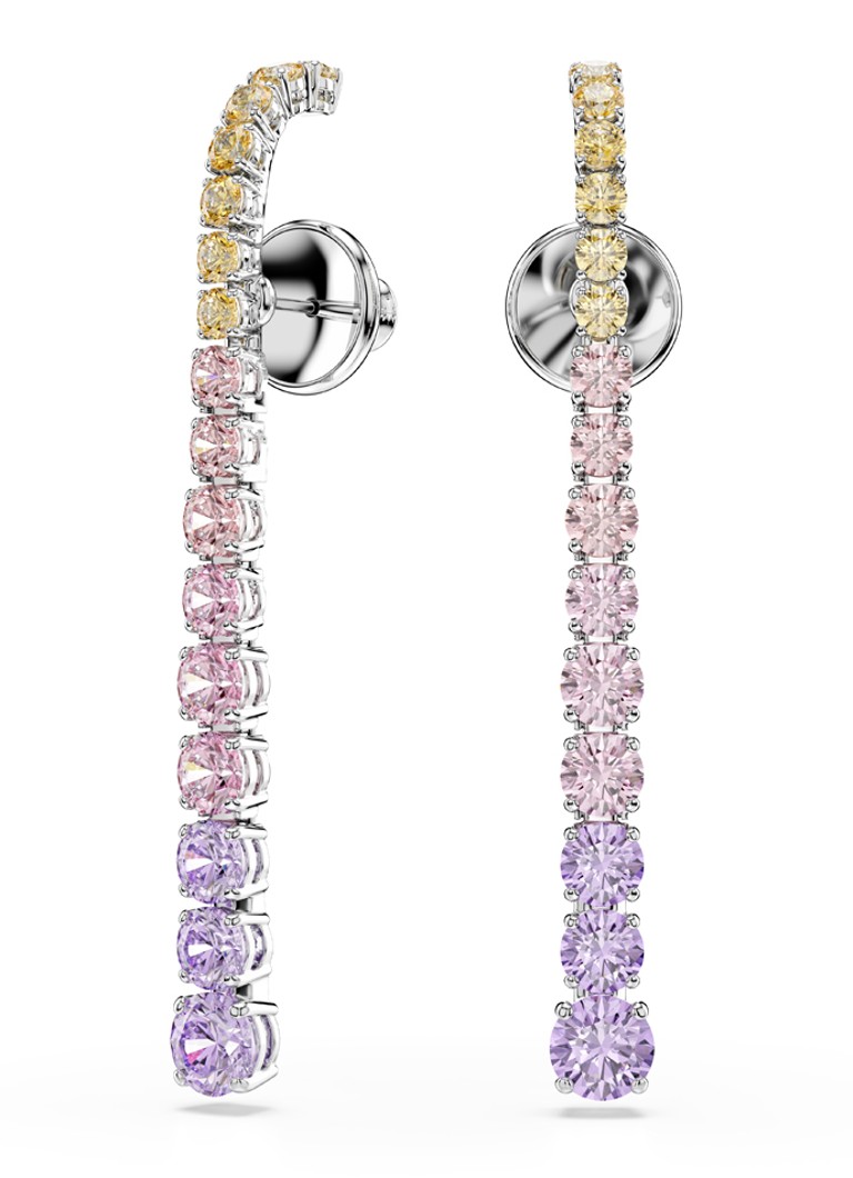 Swarovski Dames Matrix oorstekers met kristal in de kleur Zilver