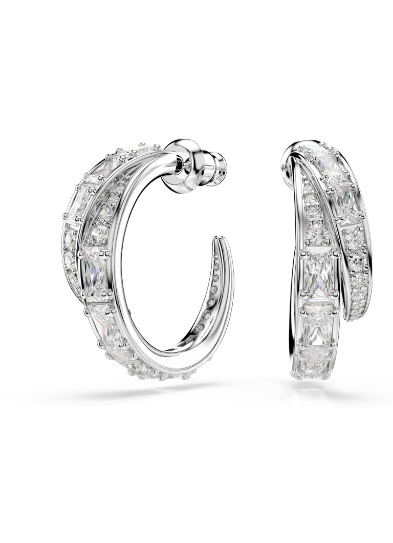 Swarovski Dames Vienna oorringen met kristal in de kleur Zilver