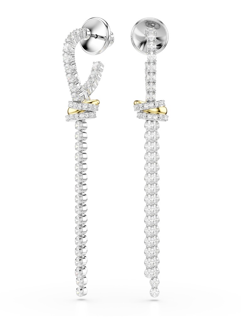 Swarovski Dames Hyperbola oorstekers met kristal in de kleur Zilver