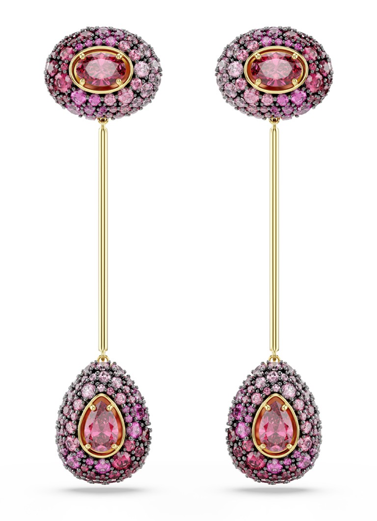 Swarovski Dames Sublima oorstekers verguld in de kleur Rood