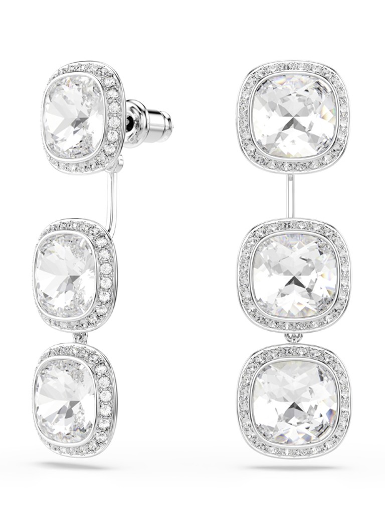 Swarovski Dames Una oorhangers met kristal in de kleur Zilver
