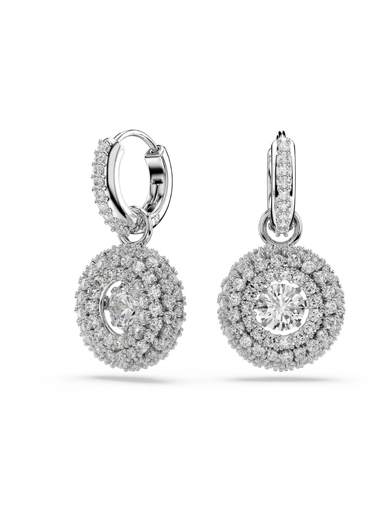 Swarovski Dames Sublima oorringen met kristal in de kleur Zilver