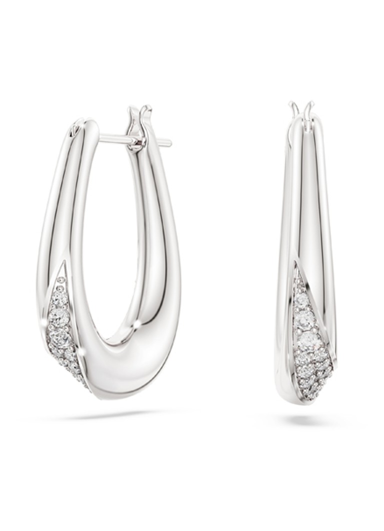 Swarovski Dames Classica oorhangers met kristal in de kleur Zilver