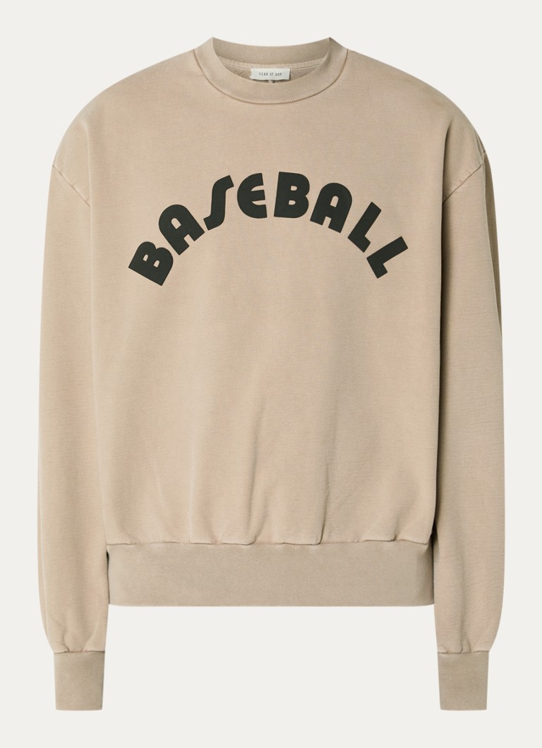 Fear of God Heren Sweater met front- en backprint in de kleur Donkerbeige, maat: M