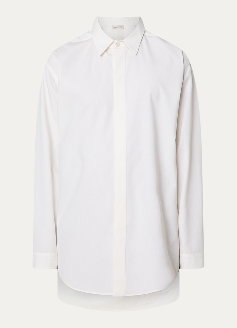 Fear of God Heren Regular fit overhemd in wolblend met stretch in de kleur Creme, maat: L