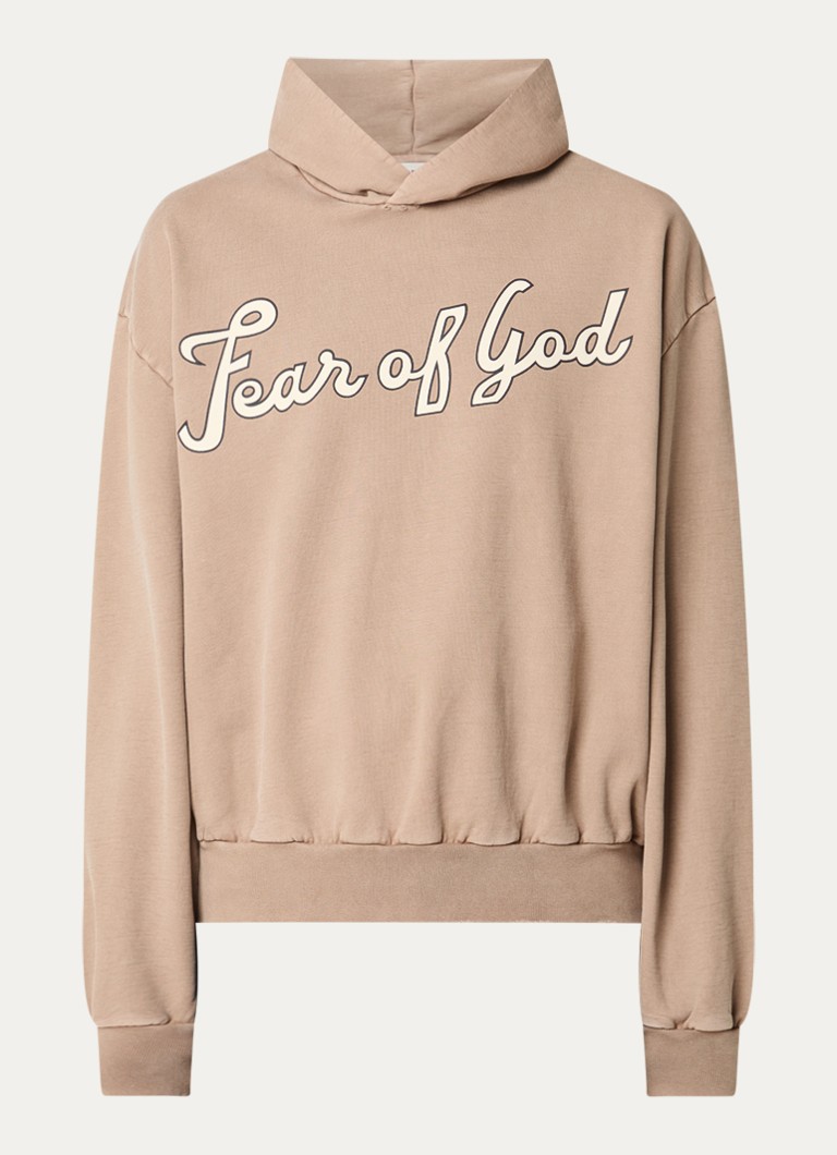 Fear of God Heren Raglan hoodie met logoprint in de kleur Zand, maat: M