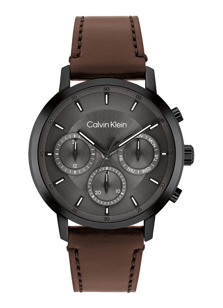Calvin Klein Heren Gauge horloge CK25200498 in de kleur Donkerbruin, maat: 1sz