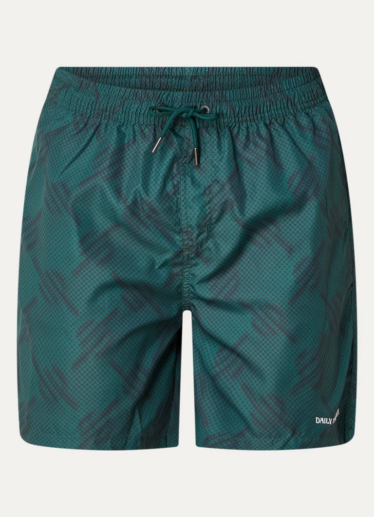 Daily Paper Heren Zwemshorts met logo en steekzakken in de kleur Donkergroen, maat: XS