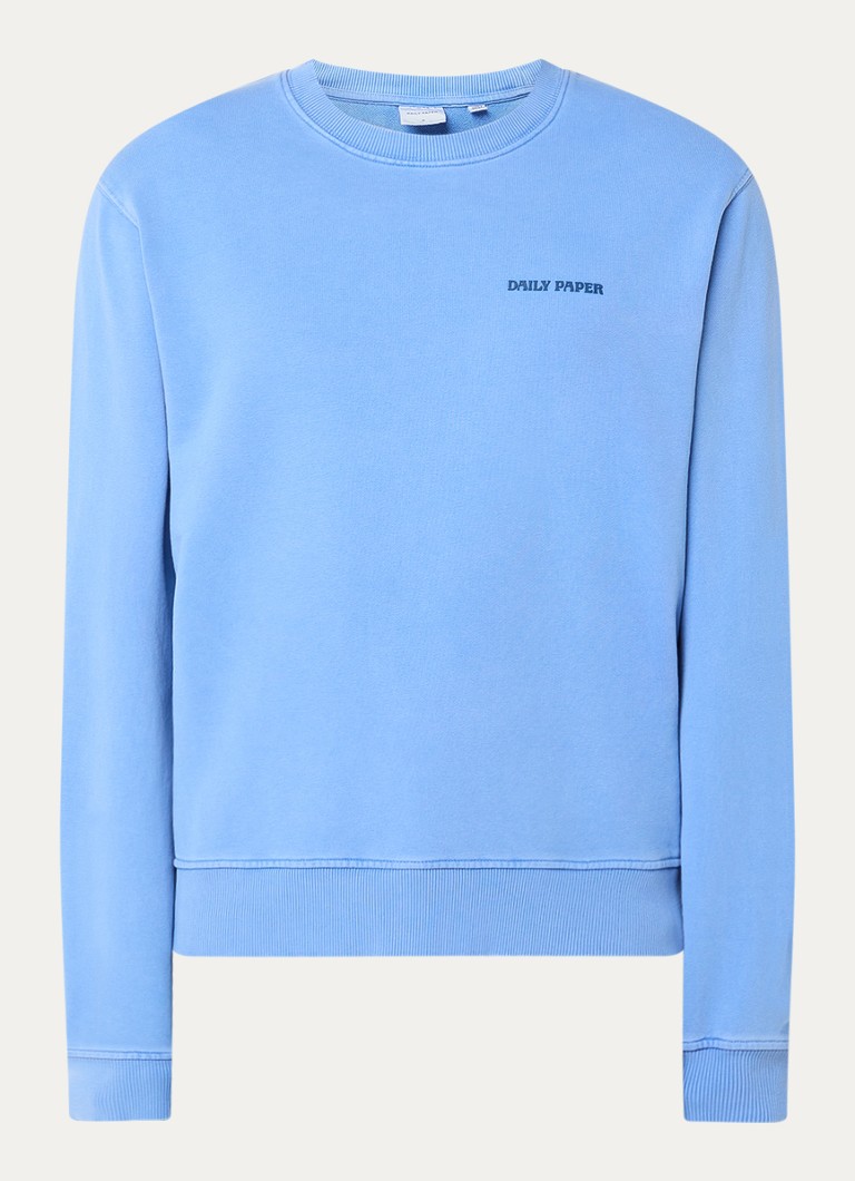 Daily Paper Heren Dias sweater met logo in de kleur Blauw, maat: S