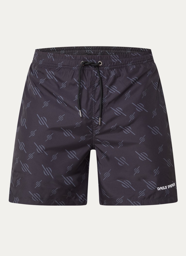 Daily Paper Heren Irregular zwemshort met grafische print in de kleur Zwart, maat: XL