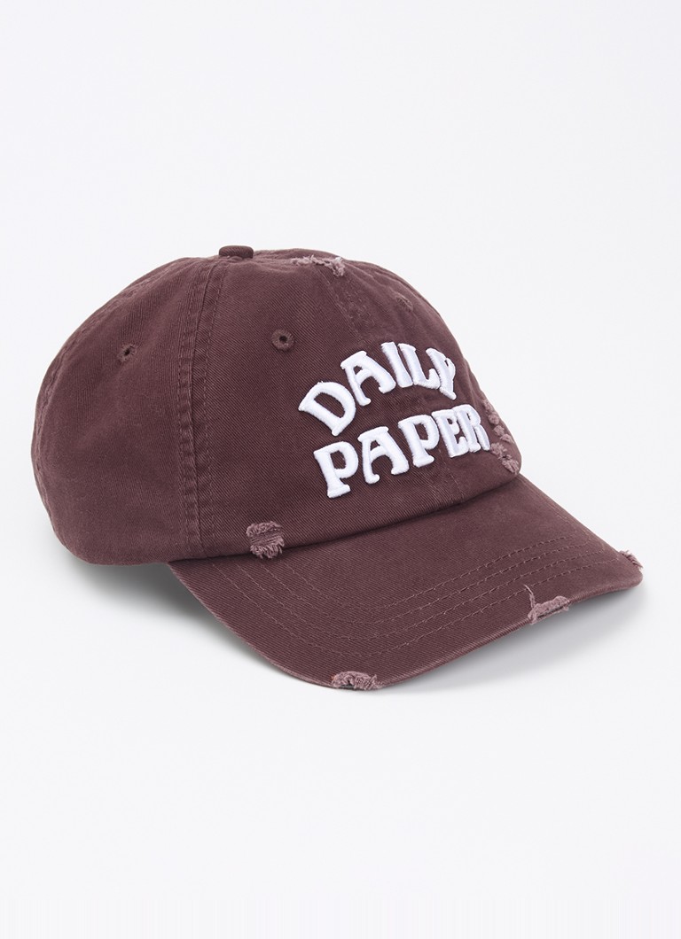 Daily Paper Heren Stack Arch pet met logoborduring in de kleur Donkerbruin, maat: OS