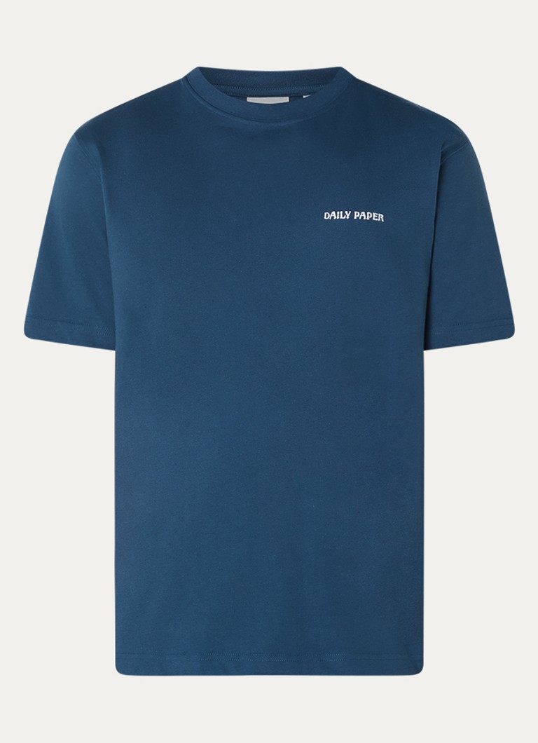 Daily Paper Heren Dias T-shirt met logo in de kleur Donkerblauw, maat: XL