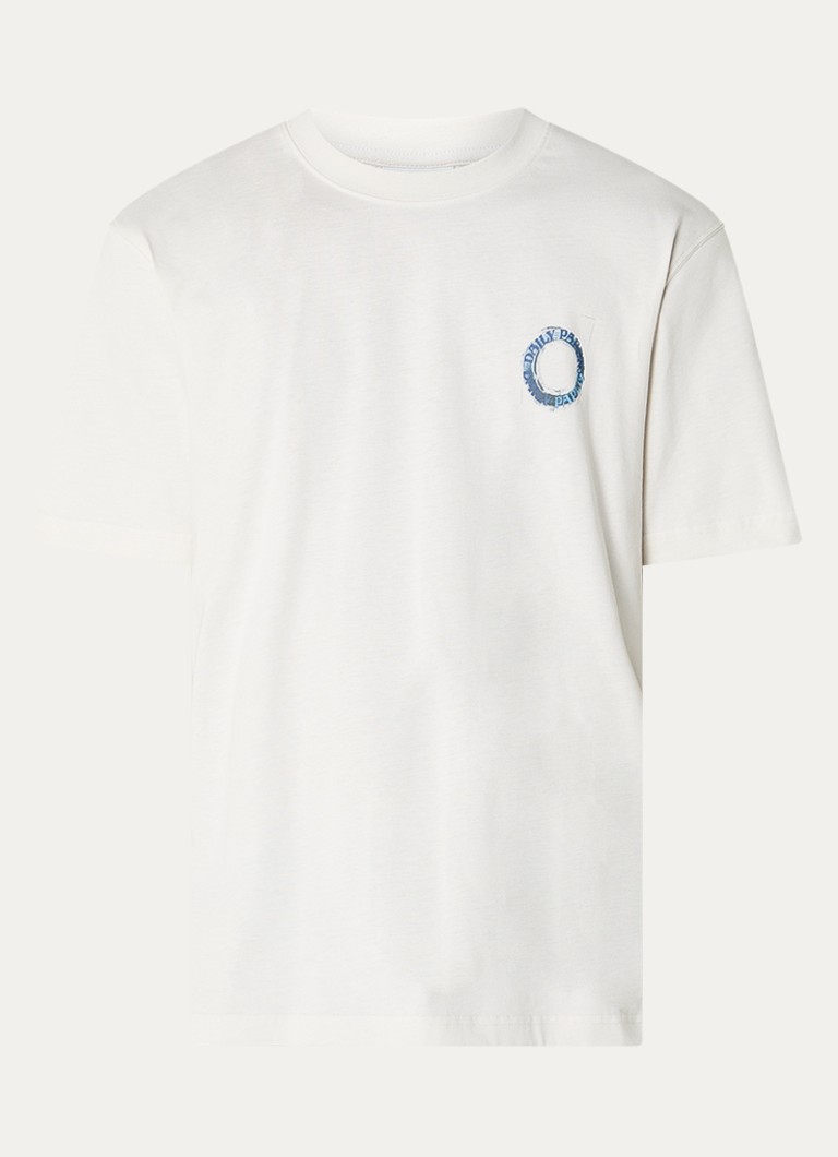 Daily Paper Heren Orbit Drift T-shirt met logo- en backprint in de kleur Creme, maat: S