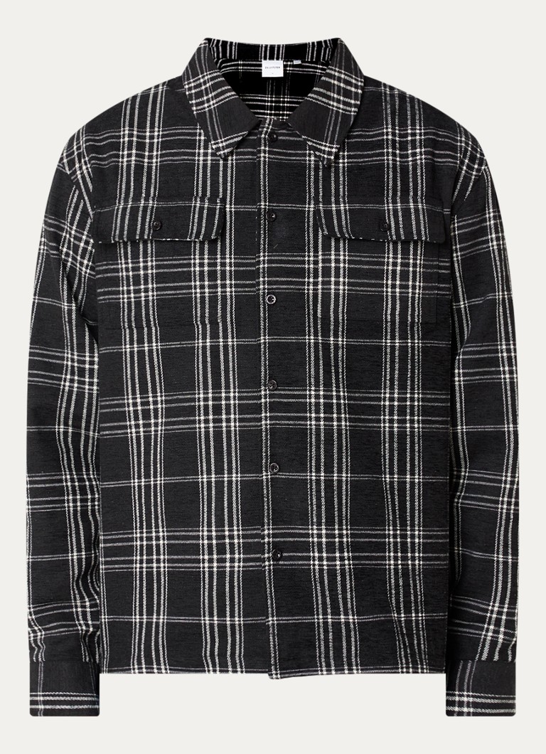 Daily Paper Heren Regular fit overshirt met borstzakken in de kleur Zwart, maat: XL