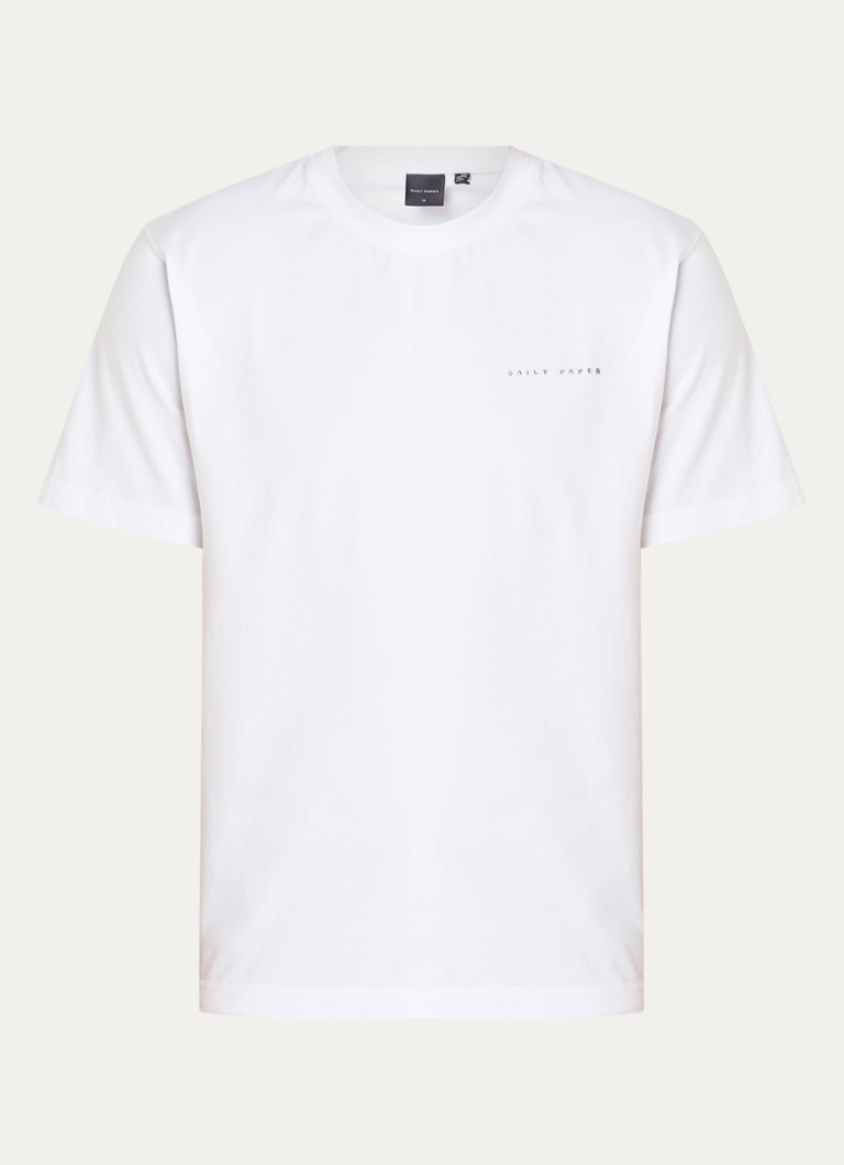 Daily Paper Heren Origami T-shirt met logo- en backprint in de kleur Wit, maat: XL