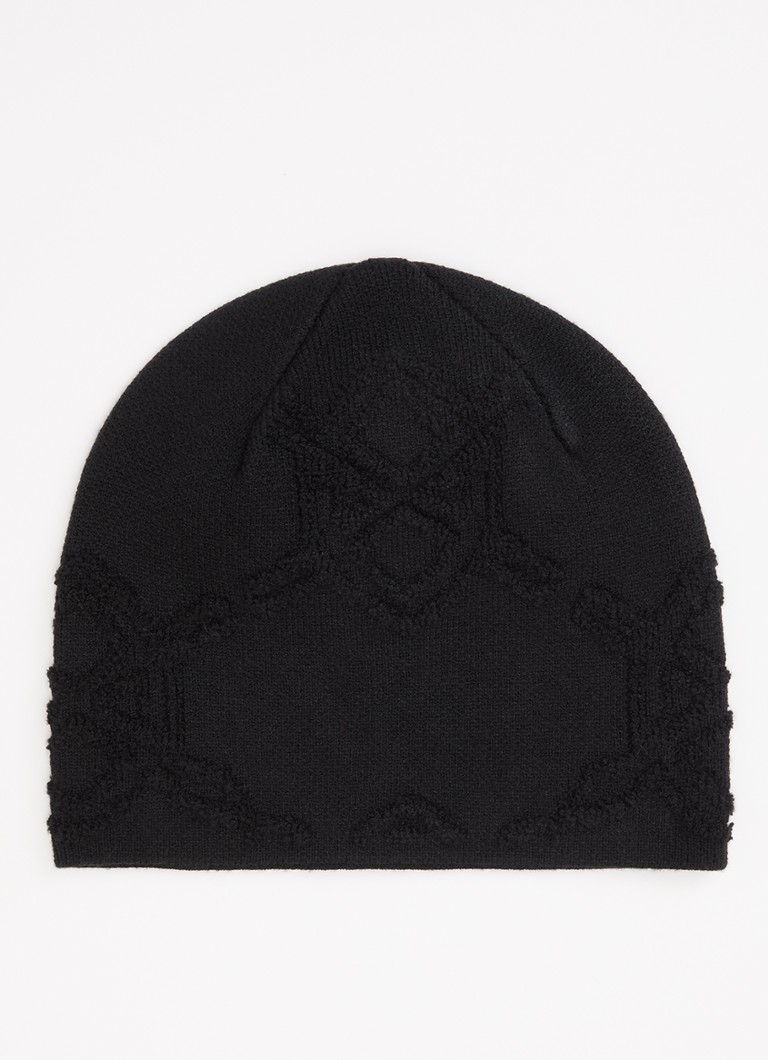 Daily Paper Heren Skull muts met ingebreid patroon in de kleur Zwart, maat: OS
