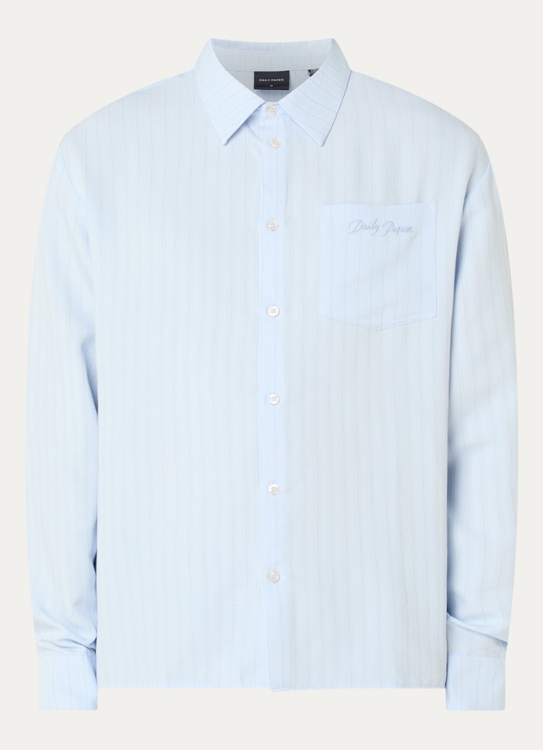 Daily Paper Heren Regular fit overhemd met borstzak in de kleur Lichtblauw, maat: XL