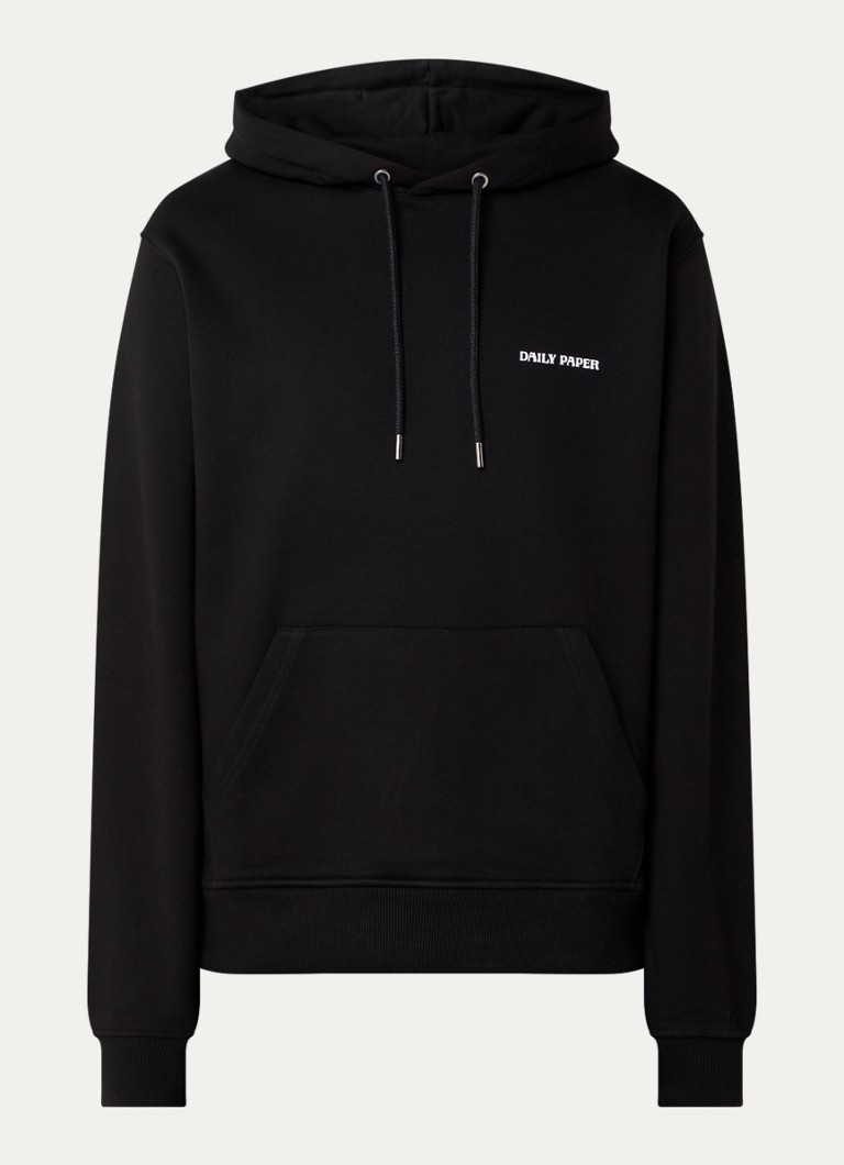 Daily Paper Heren Dias hoodie met logo in de kleur Zwart, maat: XXL
